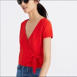 Madewell red tie top size XL
